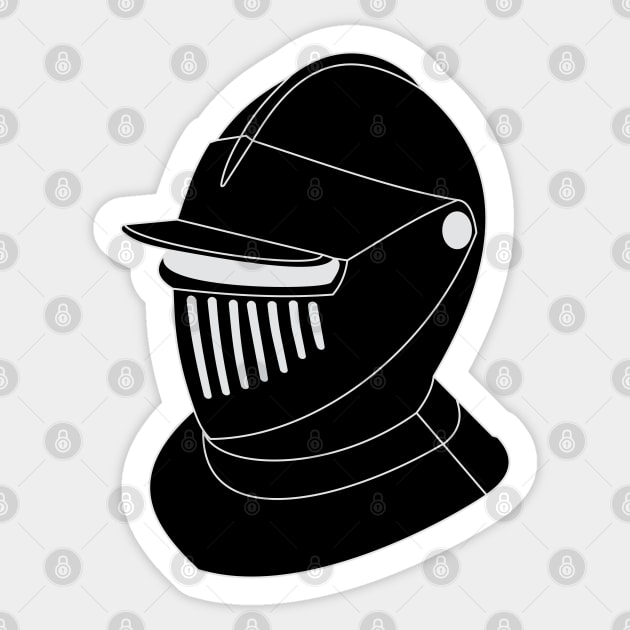 16th century helmet (black) Sticker by PabloDeChenez